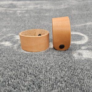 2 Leather Bracelets Blank unisex snap closure 1.25" wide